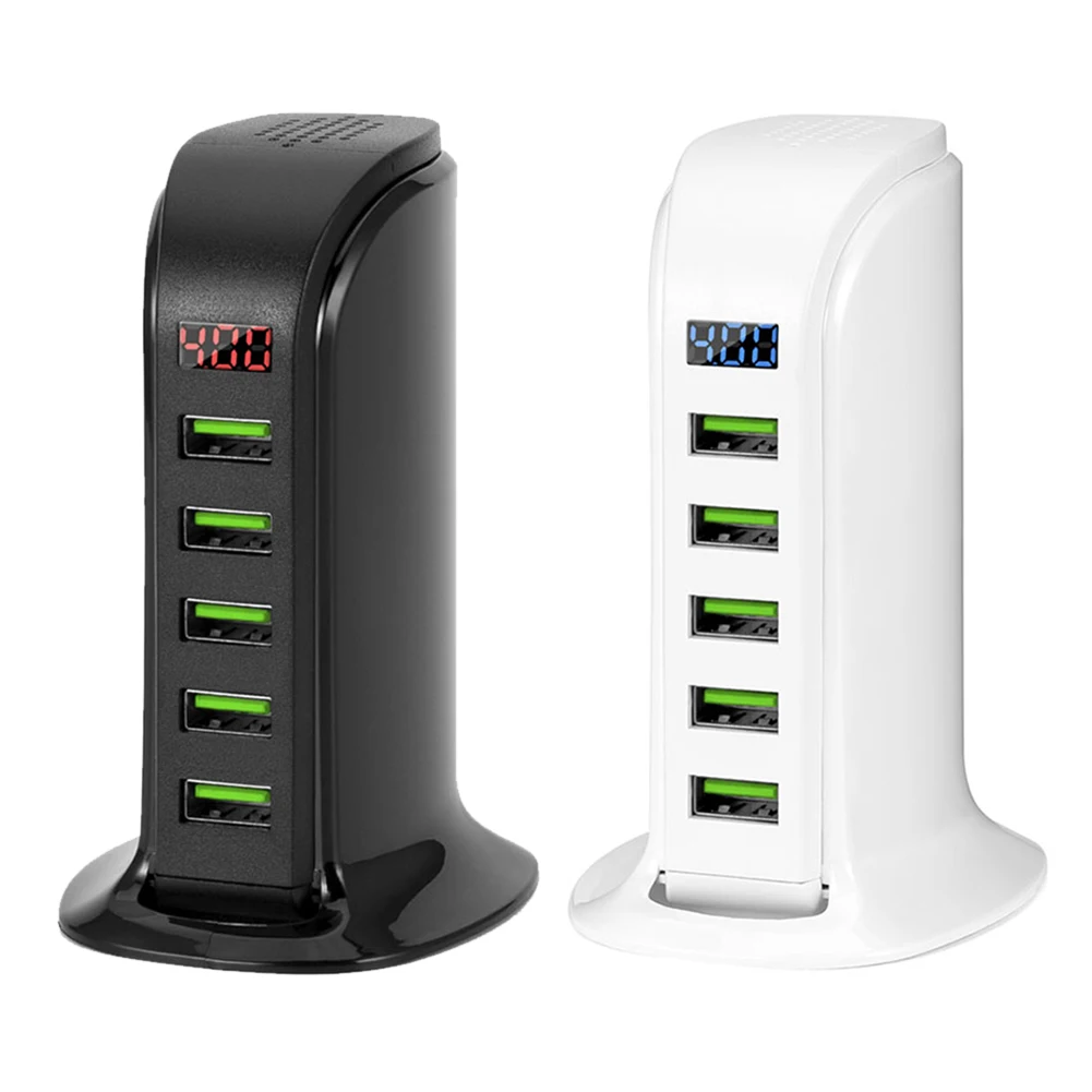 Rondaful, новинка, Смарт, 5 портов, USB, быстрая зарядка, цифровой дисплей, китайский, ЕС, США, вилка, зарядное устройство для путешествий, универсальное для смартфонов