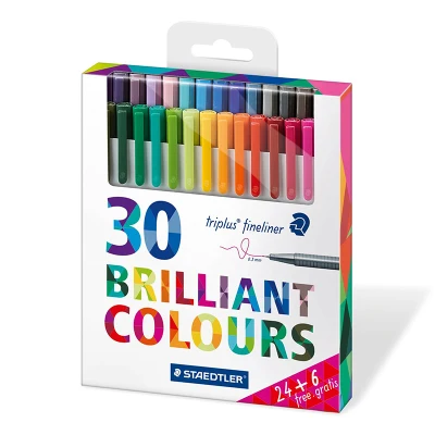 STAEDTLER 334 Triplus тонко пишущие ручки Блестящий Цвета тонкая грань ручка художественный Маркер ручки 15/20/30/36/42/48 Цвета 0,3 мм под покраску - Цвет: 30 Colors Set