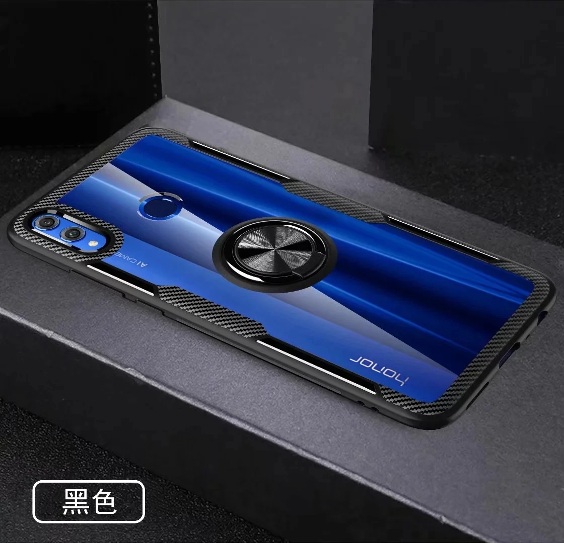 black Для huawei mate 20x чехол Huawey P20pro чехол жесткий мягкий прозрачный чехол mate 20 10 P20 Pro P 20 lite чехол с магнитным кольцом и подставкой - Цвет: black