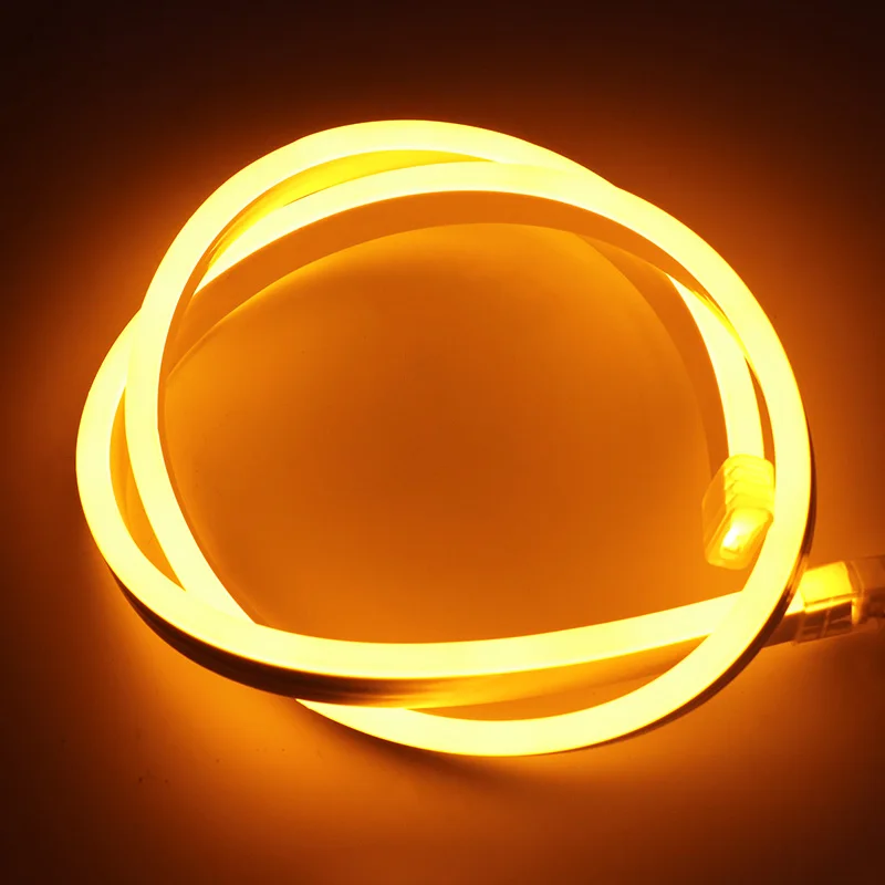 Yellow Светодиодная лента 12 В неоновый светильник RGB гибкая Водонепроницаемая Диодная лента постоянного тока низковольтный ленточный светильник s светодиодный светильник Ambi неоновая Светодиодная лента e JQ - Испускаемый цвет: Yellow