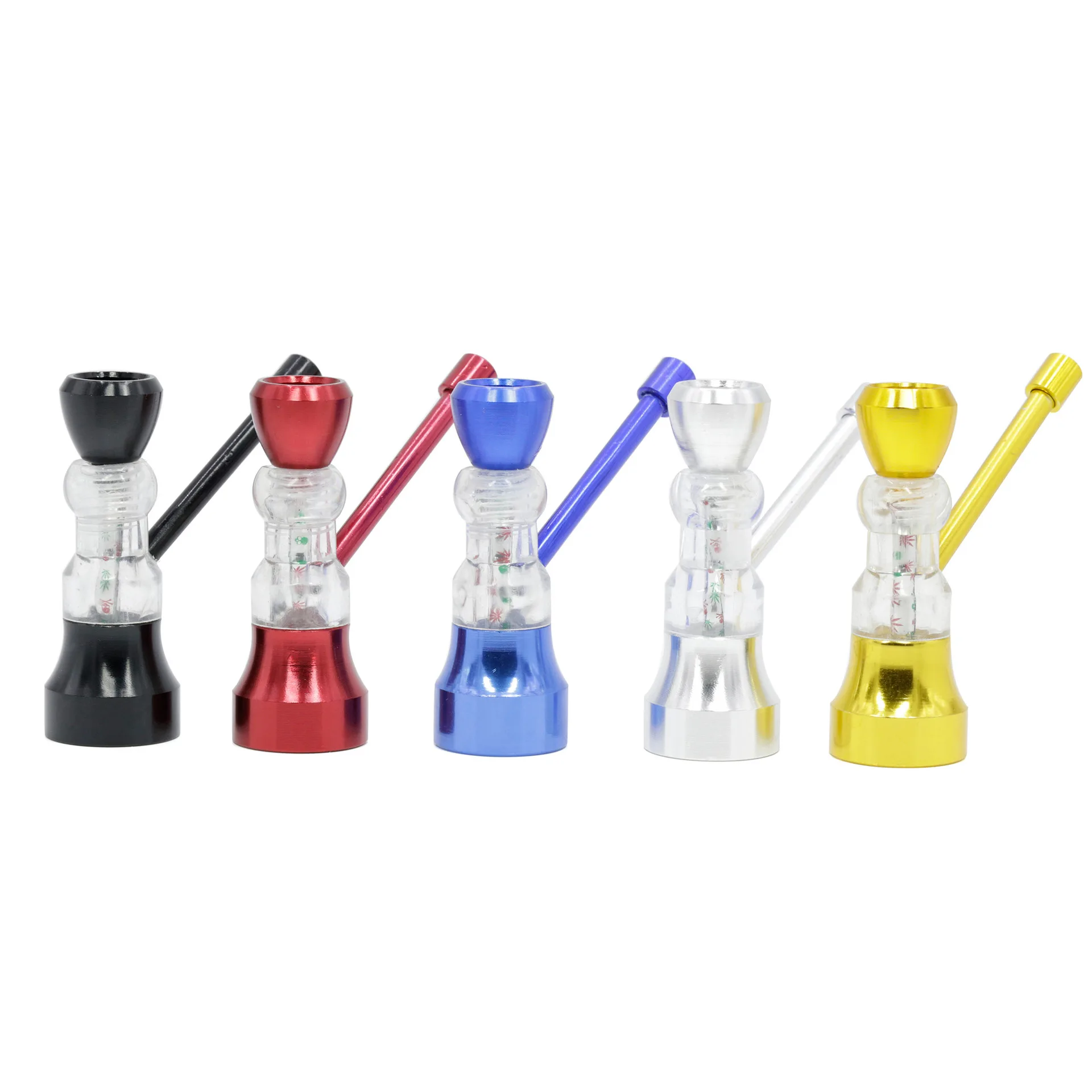New Length 64MM Aluminum Alloy Metal Portable Mini Hookah Shisha Narguile Smoking Tobacco Herb Water Pipe |