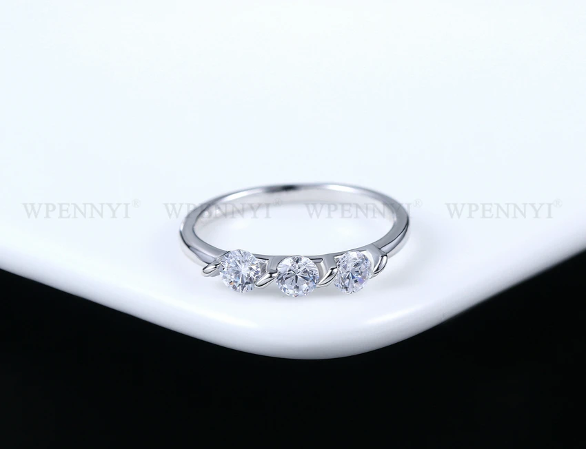 Классические 3 шт 0.25ct прозрачные циркониевые Кристальные женские кольца на палец
