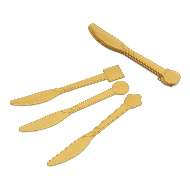 Knife 6pcs Бронзовая Единорог тематическая вечеринка на день рождения Декор бумажная салфетка под тарелку кружку баннер/Флаг соломенная посуда набор детский душ вечерние принадлежности - Цвет: Knife 6pcs