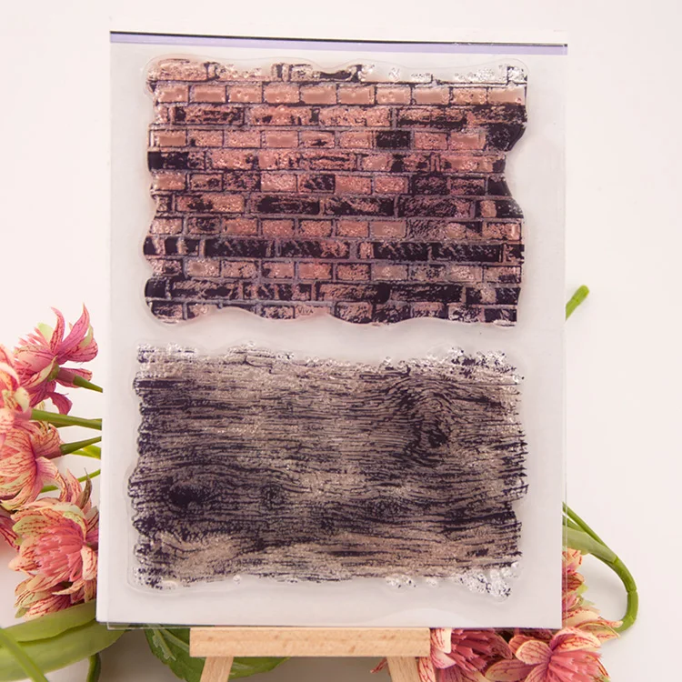 2018 красная текстура кирпичной стены прозрачный силиконовый штамп для печати DIY
