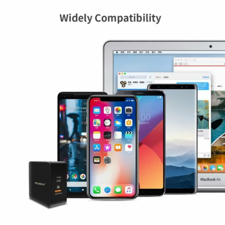Yojock 48 Вт USB PD зарядное устройство быстрое зарядное устройство Тип C питания быстрая зарядка 3,0 адаптер дорожное настенное зарядное устройство s для iPhone X Xiaomi