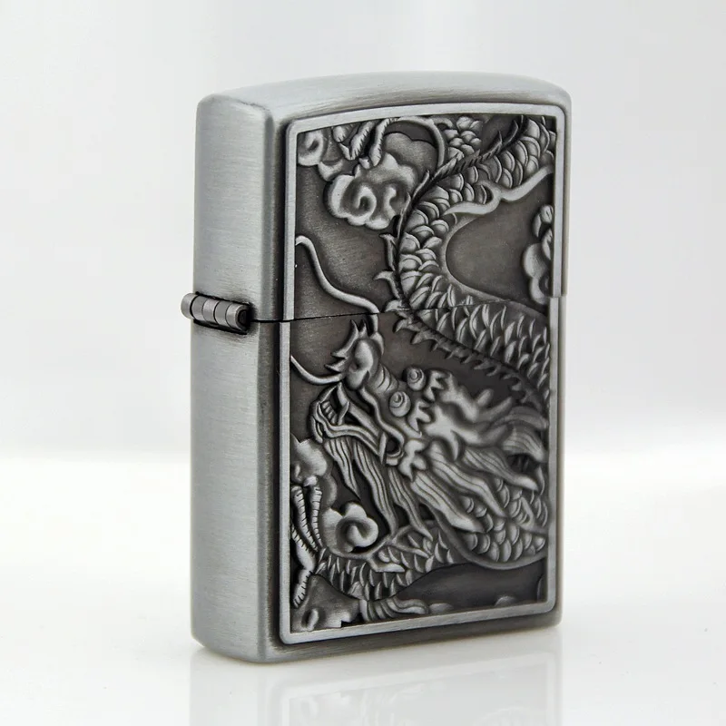 Китайская сигаретная Зажигалка Dragon керосиновая кремневая бензиновая зажигалка