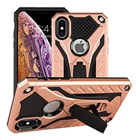 Для iphone мягкий чехол, подставка для чехол для iphone 7 8 противоударный Военная Униформа падение испытания силиконовый чехол подставки - Цвет: rose gold