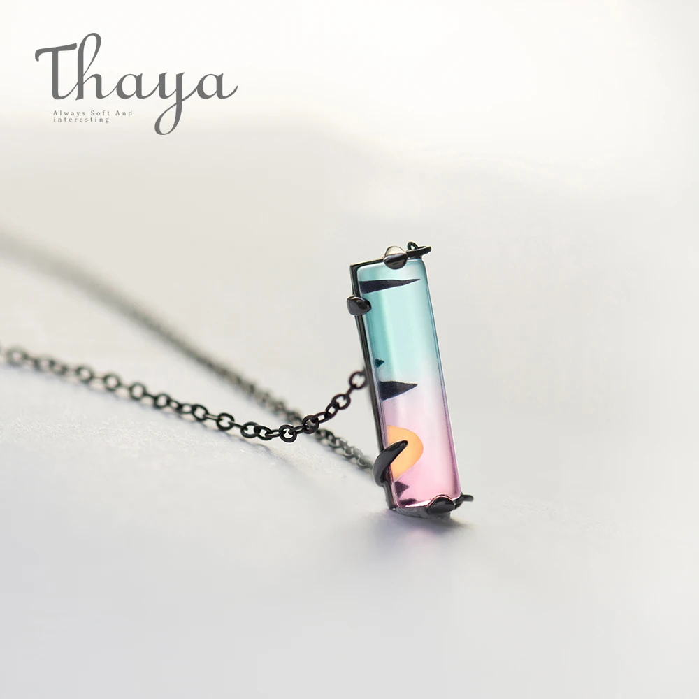 Женское Ожерелье Thaya Sunset прозрачная Подвеска из серебра и черного цвета с