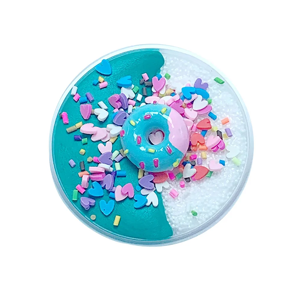 Charms Grain Ice cream slime Birthday Cake Slime Kids Relief Stress Toys Color matching bubble ball love ice plasticine | Игрушки и