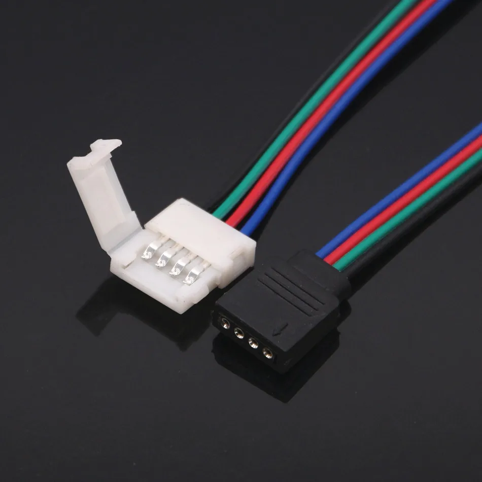 10 шт. мм панель для крепления по ширине RGB светодиодные ленты Разъем 4 контакта