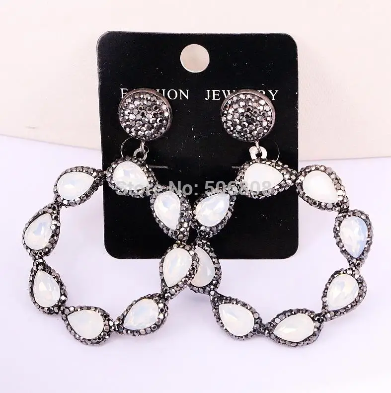 3 пары ZYZ326-0554 природа жемчуг/Кошачий глаз камень/howlite серьги цветы висячие серьги модные украшения для женщин подарок - Окраска металла: style 2