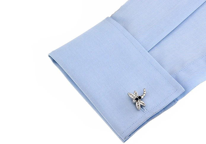 Игаме стрекоза запонки 2 цвета вариант кристалл дизайн качество медный материал