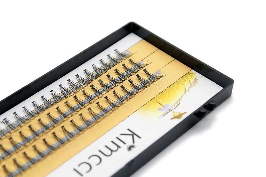 Kimcci 60knots/Case Natural False Eyelash Extension Makeup 10D Mink Individual Faux Eye Lashes Professional Fake Grafting Cilias