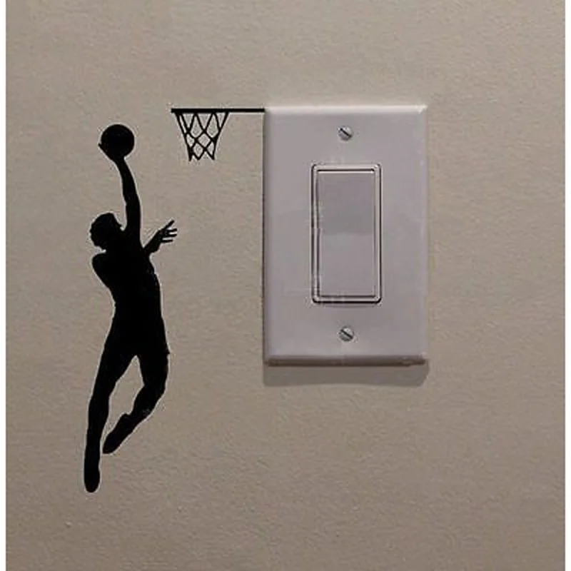 Настенные Стикеры с надписью Баскетбол креативный переключатель наклейка для