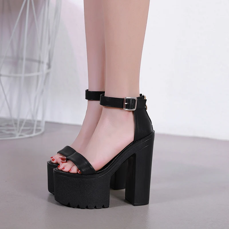 Женские босоножки с открытым носком черные или белые сандалии на высоком каблуке