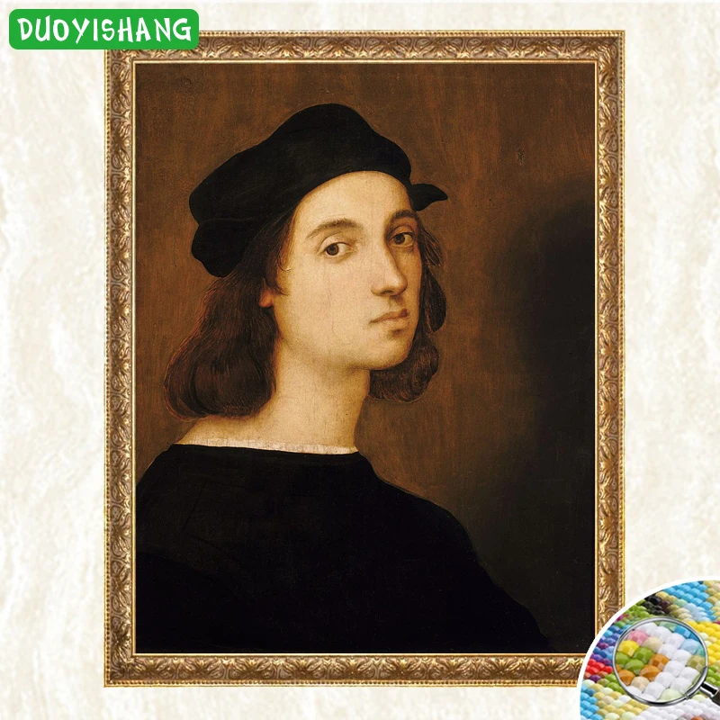 Raffaello Santi Автопортрет 5D DIY Алмазная картина полная вышивка продажа фотографии