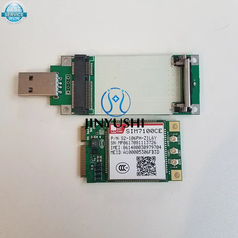 JINYUSHI For SIM7100CE+USB adapter Mini Pcie 4G 100% New&Original  TDD-LTE/FDD-LTE/WCDMA  Embedded quad-band module in the stock
