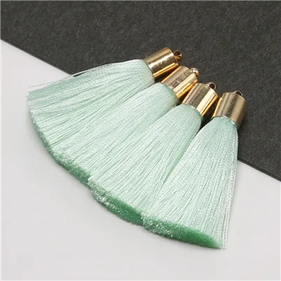 Aliexpress Высокое качество L93/5 см; Сатиновые туфли с кисточками/Золотой шляпа шелковых кисточек/ювелирные изделия аксессуары/аксессуары diy/Ювелирные изделия/diy серьги/4 шт./пакет - Цвет: L9303