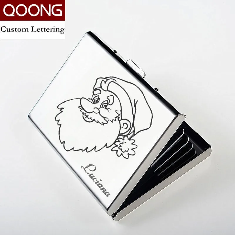 QOONG, нержавеющая сталь, RFID Блокировка, ID, банковский Чехол для карт, протектор для мужчин и женщин, бизнес, кредитный держатель для карт, металлический кошелек для путешествий
