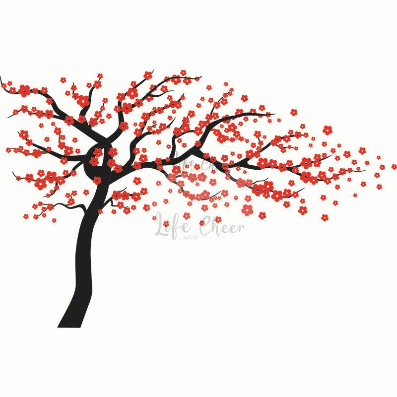 

Flowers Blossom Tree Wall Vinyl Decals Kids Nursery Decoration Tall Large Size Flowers Tree Wall Stickers Trees Wall Art AC203