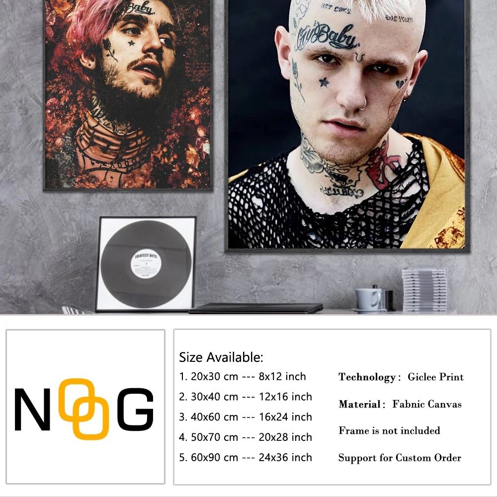 Настенный постер NOOG Lil Peep настенные картины в стиле хип-хоп плакаты и принты на