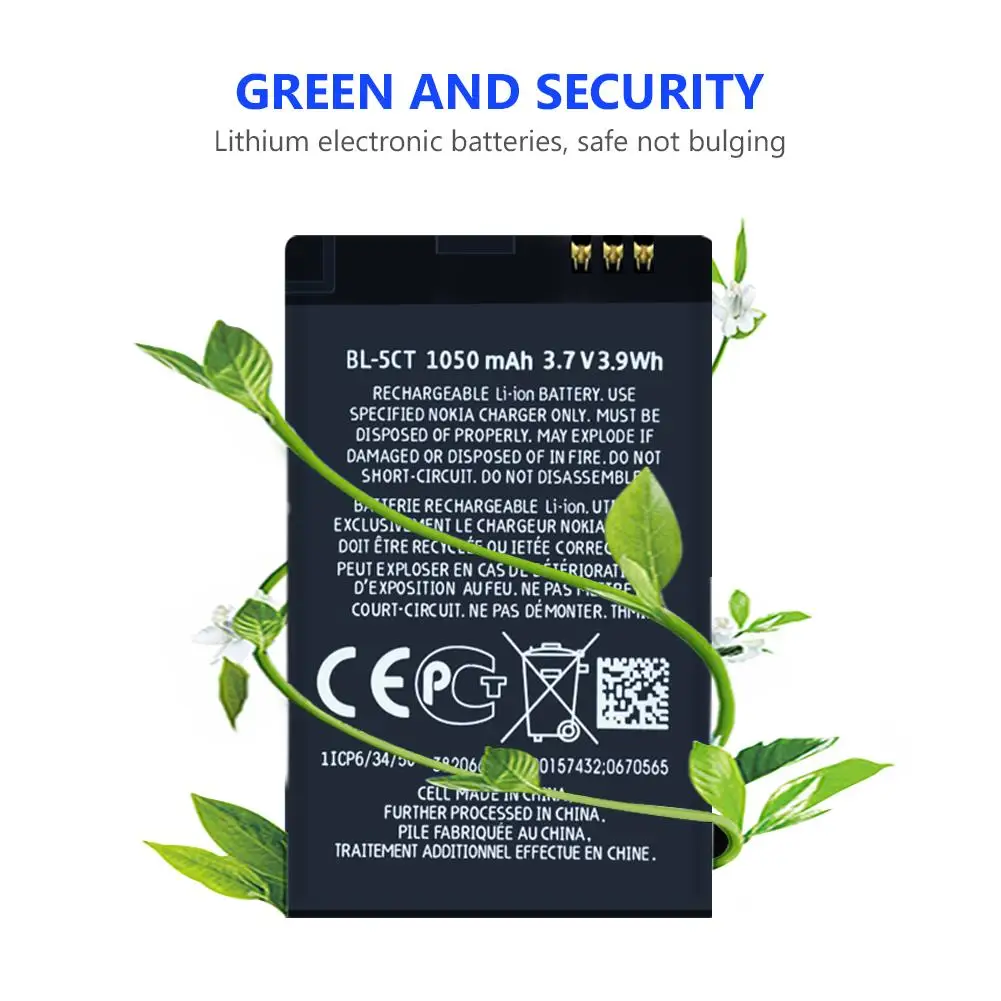 Батарея BL-5CT для Nokia 3720C 5220XM 6303C 6730C C5 C5-00 C6-01 6030C 6303i Высокое качество TF карта с фактическим объемом внутренней телефонной акумуляторная батарея