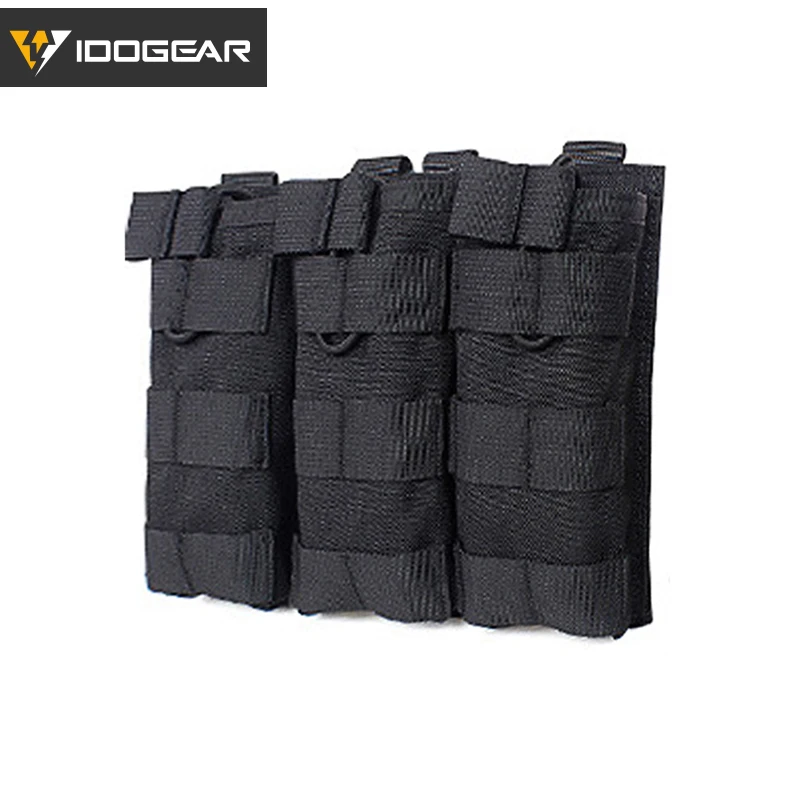 Black IDOGEAR подсумок, Molle, тройной подсумок, модульный подсумок для 5,56, Боевая обязанность, Wargame, для активного отдыха, 3533 - Цвет: Black