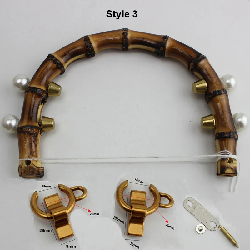 10 шт., DIY 15,5X12 см натуральные ручки из бамбука для сумок, натуральная бамбуковая ручка для DIY сумок кошелек старое золото