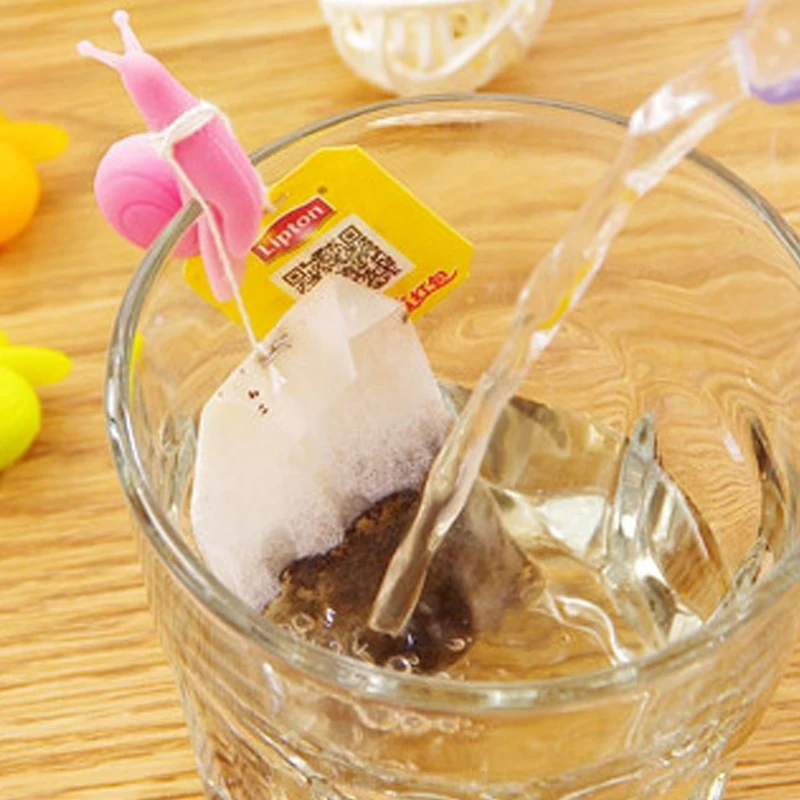 5 шт./лот силиконовые чайные пакетики в форме улитки набор конфетных цветов