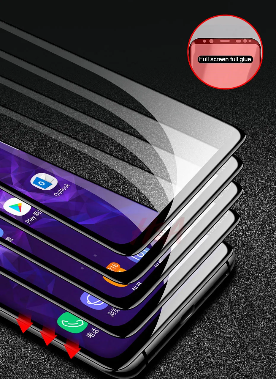 Полный закругленный протектор экрана для samsung Galaxy S10 S8 S9 Plus S10E закаленное стекло на S10E lite Note 8 9 защитная пленка