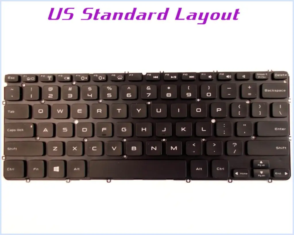 Новая раскладная клавиатура US для ноутбука Dell XPS 12 (9Q23) (9Q33) (9333) (9Q34) черная