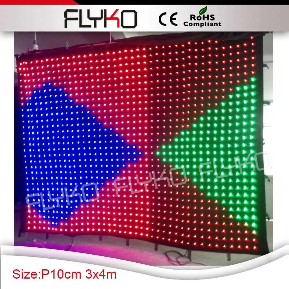 RGB 3 в 1 цветной видео программируемый тканевый занавес мягкий портативный DJ DMX