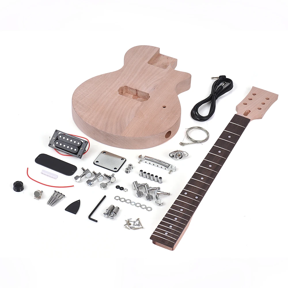 Ammoon детский LP стиль незавершенный DIY электрогитара набор корпус из красного