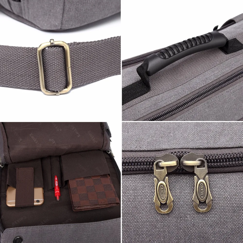

KAUKKO 2017 High capacity Laptop School Large Capacity Men's Backpack Canvas Weekend Bags Multifunctional Travel Bags K1027