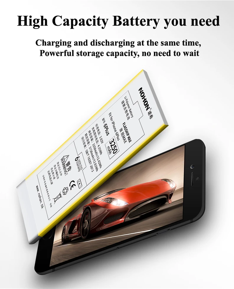 Аккумулятор Nohon для iPhone 6, 8 Plus, 6 Plus, 6 P, 8 P, 1810 мАч-3360 мАч, аккумуляторы+ инструменты для Apple iPhone 6, 8 Plus, 6 P, 8 P батарея