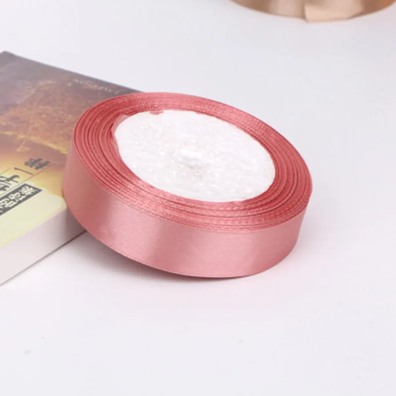 Pink purple Распродажа, праздничное украшение, высокое качество, ленты в рулоне, 25 ярдов/рулон, популярная ткань, Подарочная атласная упаковочная лента, сделай сам, праздничные принадлежности - Цвет: Pink purple