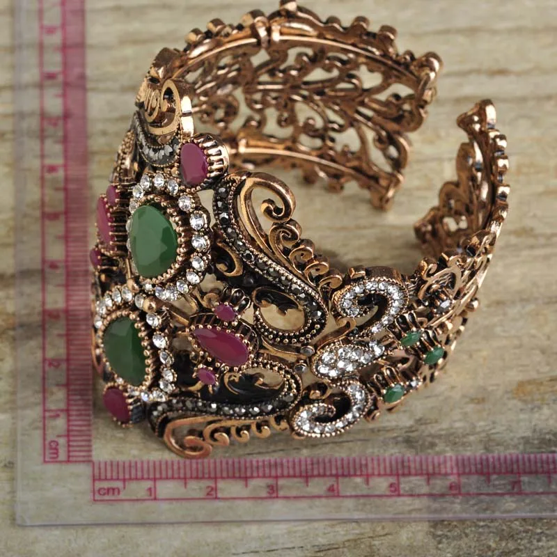 Супер Большой ExaggerateTurkish Имитация Смола Женщины Браслеты Богемия Стиль Индийский