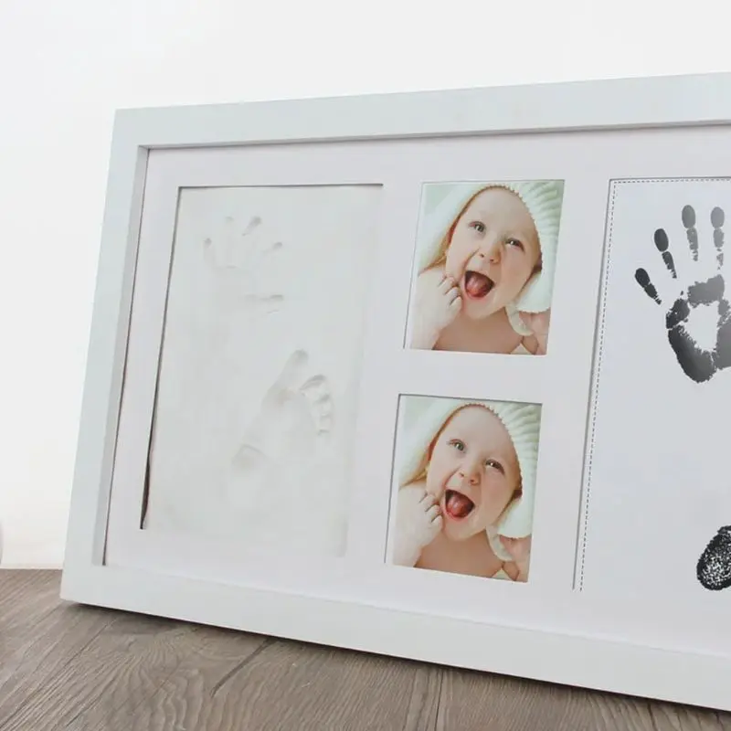 Креативные DIY Детские фотографии с отпечатком руки сувениры память растущая память детский душ подарок дисплей деревянная фоторамка