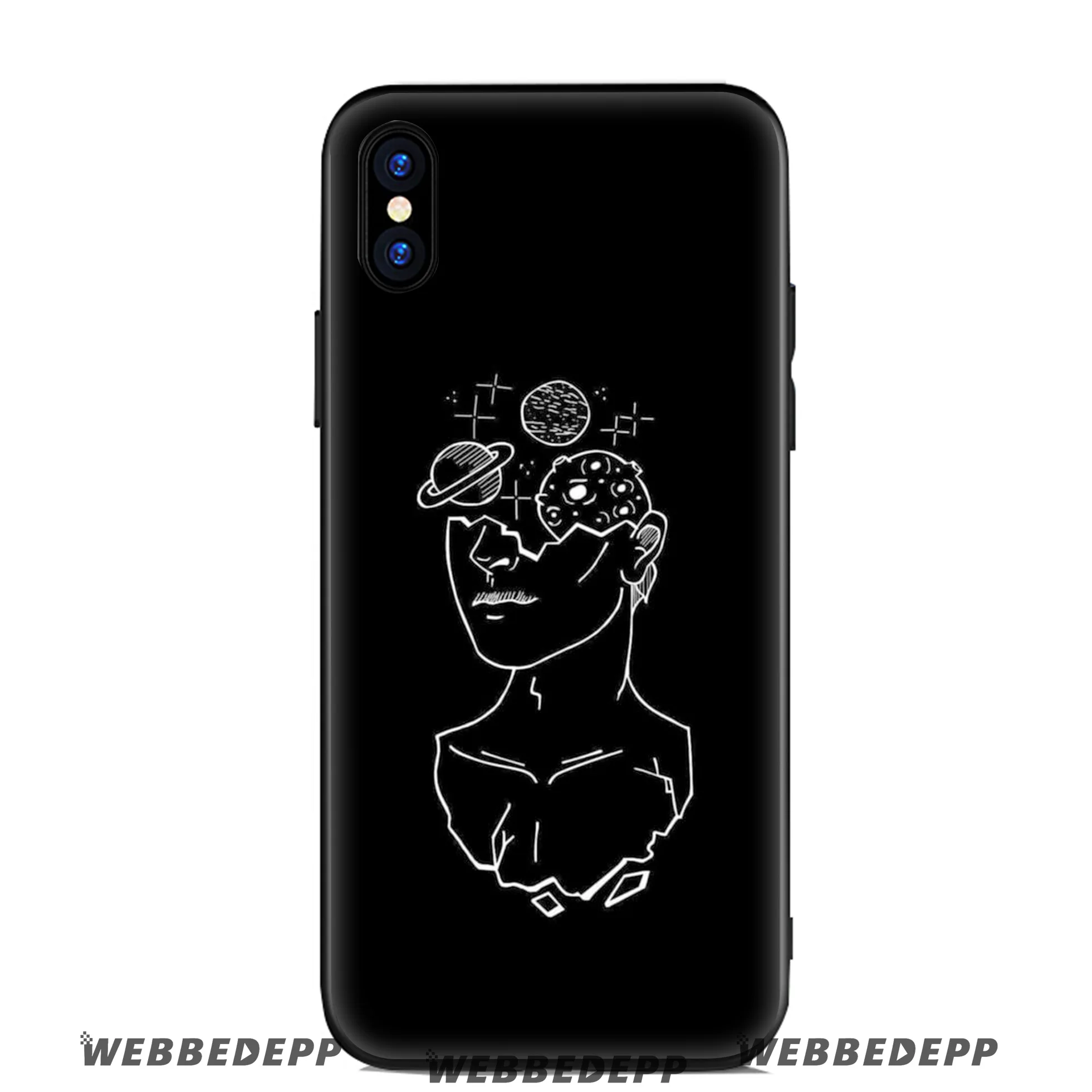 WEBBEDEPP Wave Rainbow Space Feather Soft Silicone Case for Apple iPhone 11 Pro Xr Xs Max X or 10 8 7 6 6S Plus 5 5S SE TPU |
