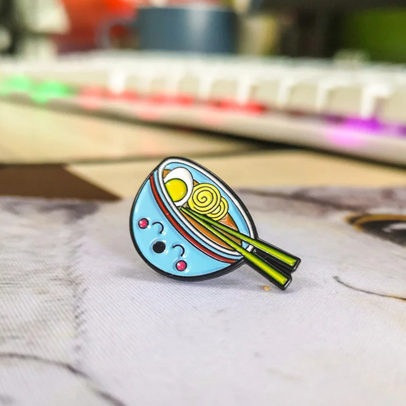 2019 мультяшная брошь в виде еды японском стиле эмалированные булавки рамен