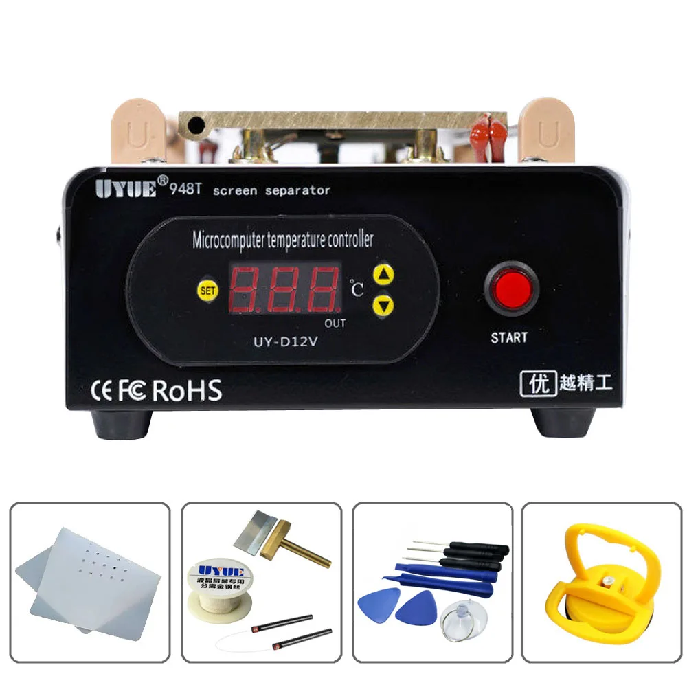 Package 1 UYUE 948T " дюймовый Подогрев Отдельная машина ЖК-экран сепаратор Встроенный вакуумный насос сплит-экран машина телефон нагревательная платформа - Цвет: Package 1