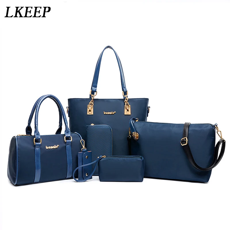 

Роскошные сумки 6 шт./компл., сумка через плечо, сумка-тоут, кошелек, сумка для ключей, дизайнерская сумка из лакированной кожи для женщин