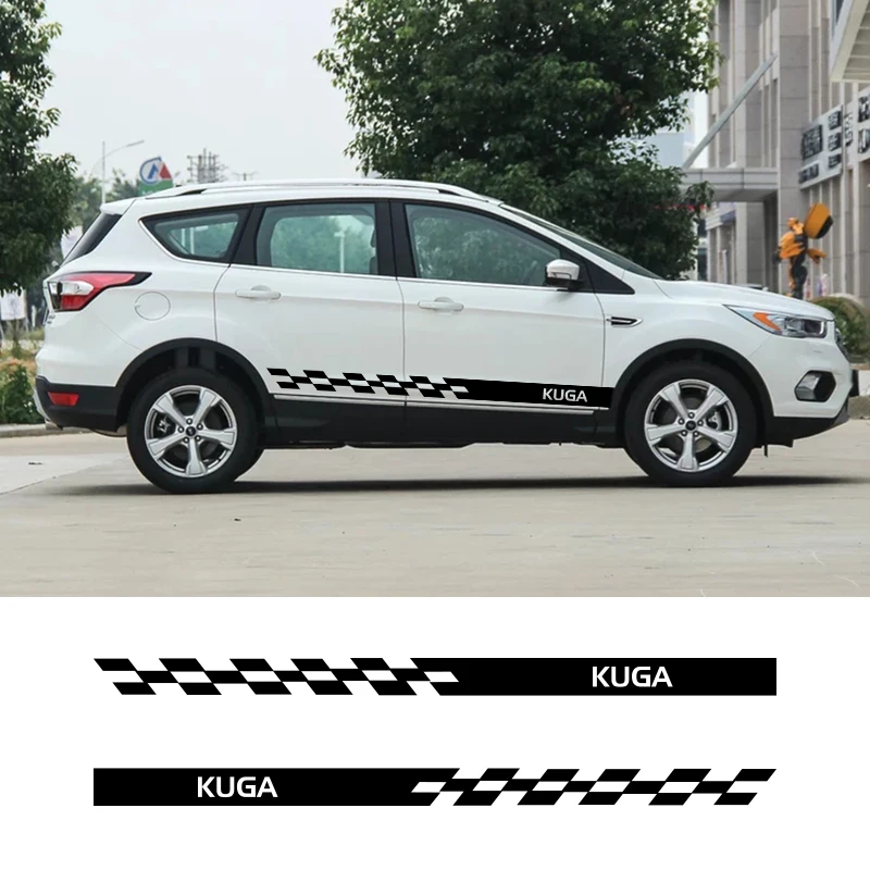 2 шт. виниловые наклейки для автомобиля KUGA в полоску сбоку юбки обертывания тела s