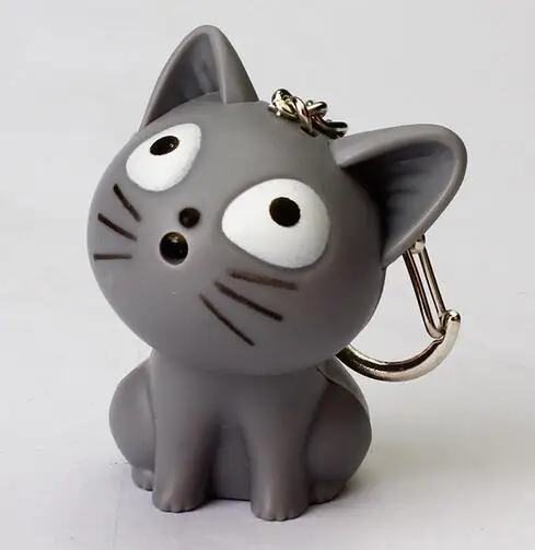 Милый брелок для ключей с котом сыра и звуком Мяу, светодиодный брелок kawaii, подарок ко Дню Святого Валентина и Дню детей, брелок для ключей pandent