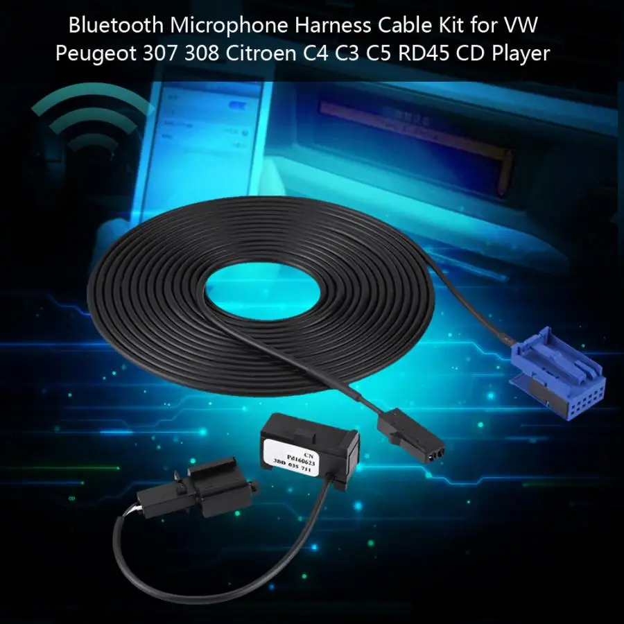 Bluetooth микрофон Жгут кабель комплект для VW peugeot 307 308 Citroen C4 C3 C5 RD45 CD плеер автомобильные кабели автомобильные аксессуары