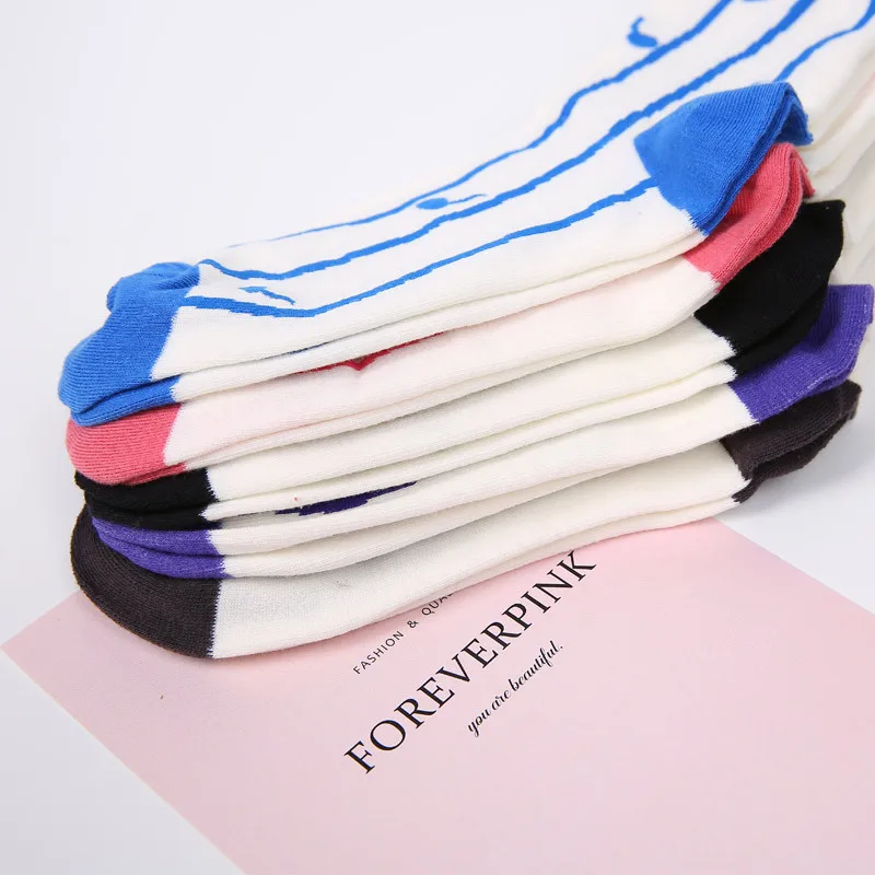 5 пара/лот дышащие женские Разноцветные полосатые Носки для девочек Для женщин