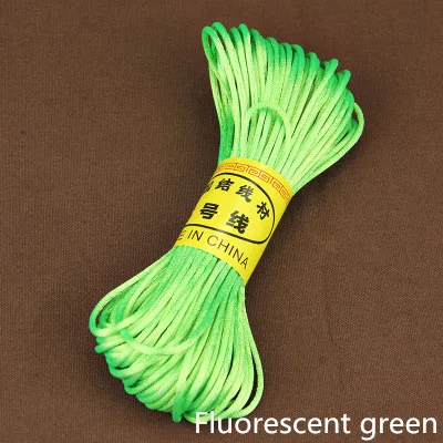 Fluorescent green Meetee 4 шт.(1 шт. = 20 м) 2,5 мм поделка китайский узел веревка ручное вязаное ожерелье Шнуры ювелирные изделия вечерние подарочные аксессуары Пряжа BD284 - Цвет: Fluorescent green