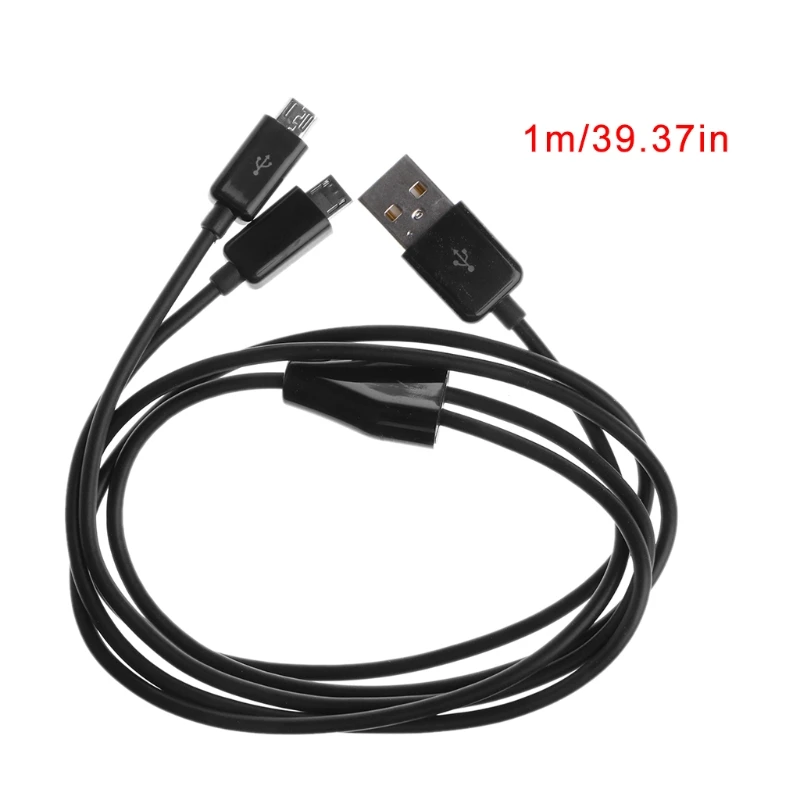 Новый портативный USB 2 0 Тип A мужской двойной Micro сплиттер папа Y кабель для зарядки
