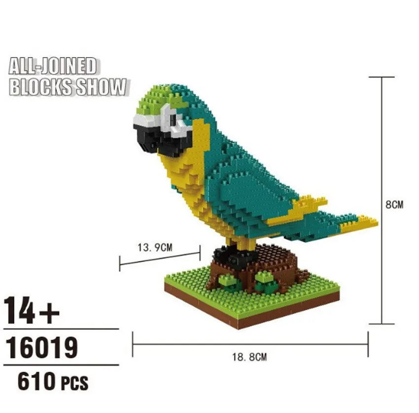 Новое поступление алмазные блоки милый Жесткий рот птица модель Строительные