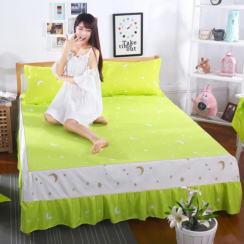 Новый 100% хлопок кровать юбка белый кружево с вышивкой покрывало простыня для